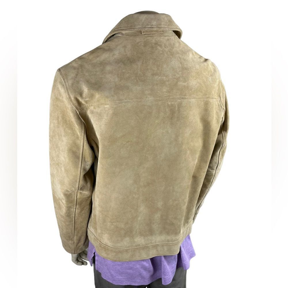 Men's Banana Republic Camel Suede Front Zip Jacket New With Tags Size Large - Picture 8 of 13